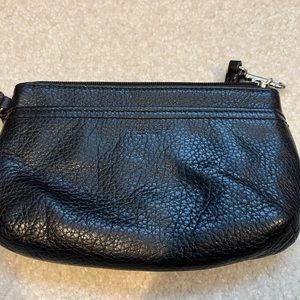 Black Coach wallet with wristband